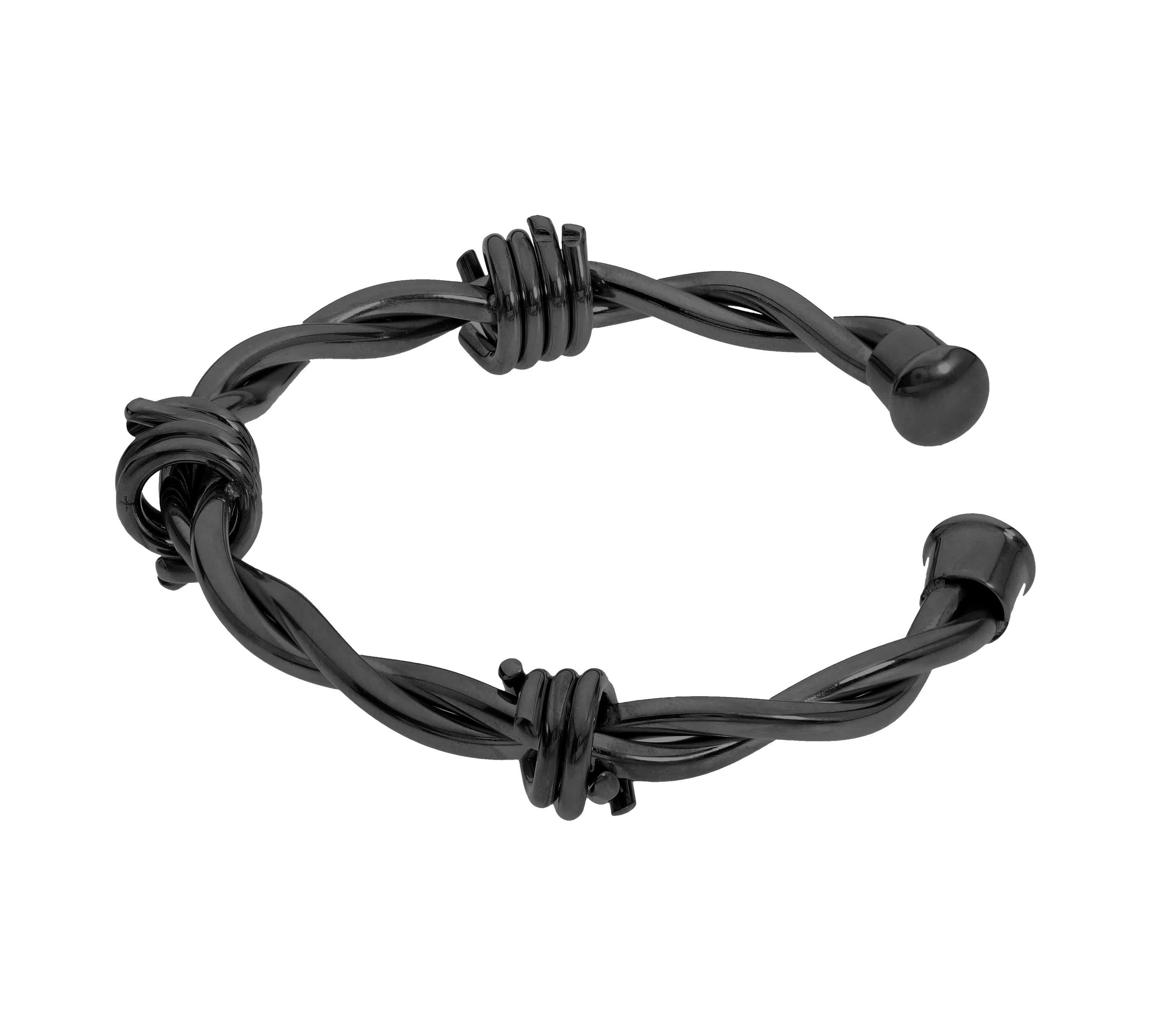 Stainless Steel Barb Wire Cuff Bracelet