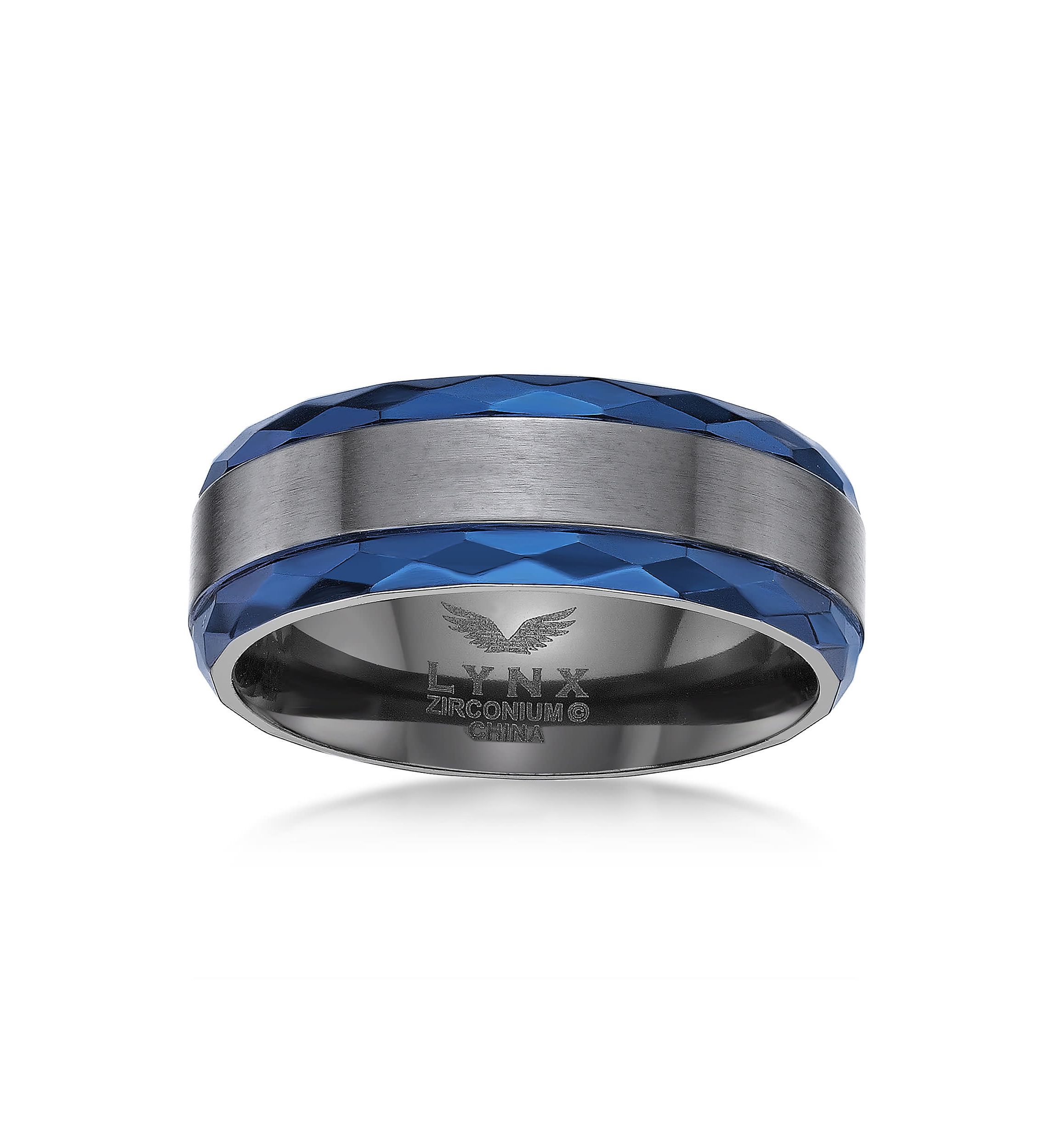 Black Zirconium Ring with Blue Ion Plating - 8MM