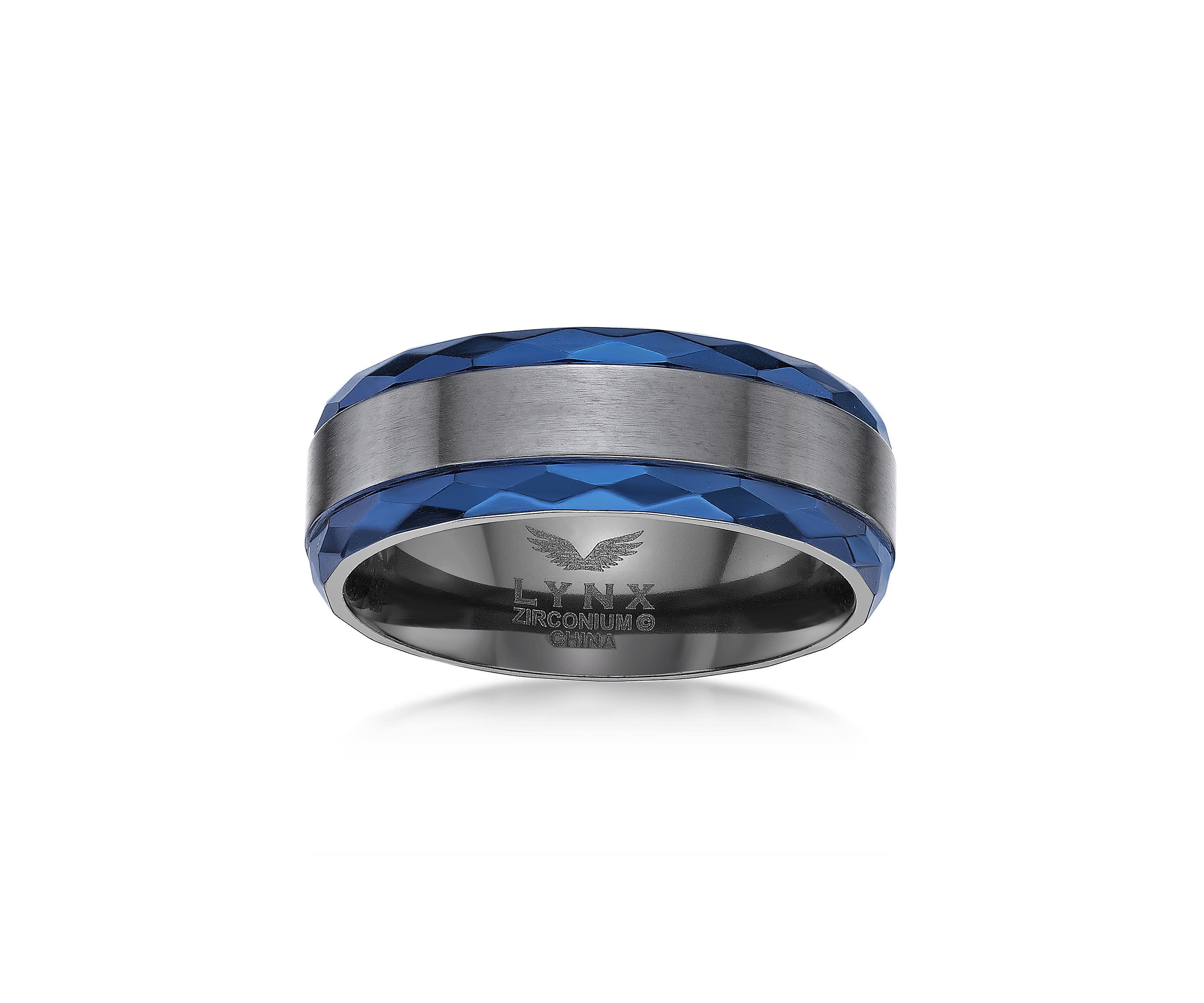 Black Zirconium Ring with Blue Ion Plating - 8MM
