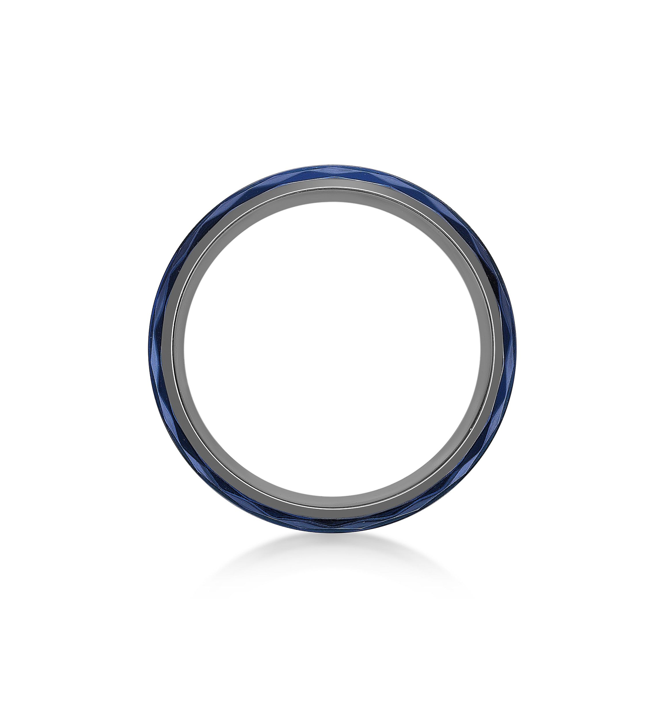 Black Zirconium Ring with Blue Ion Plating - 8MM