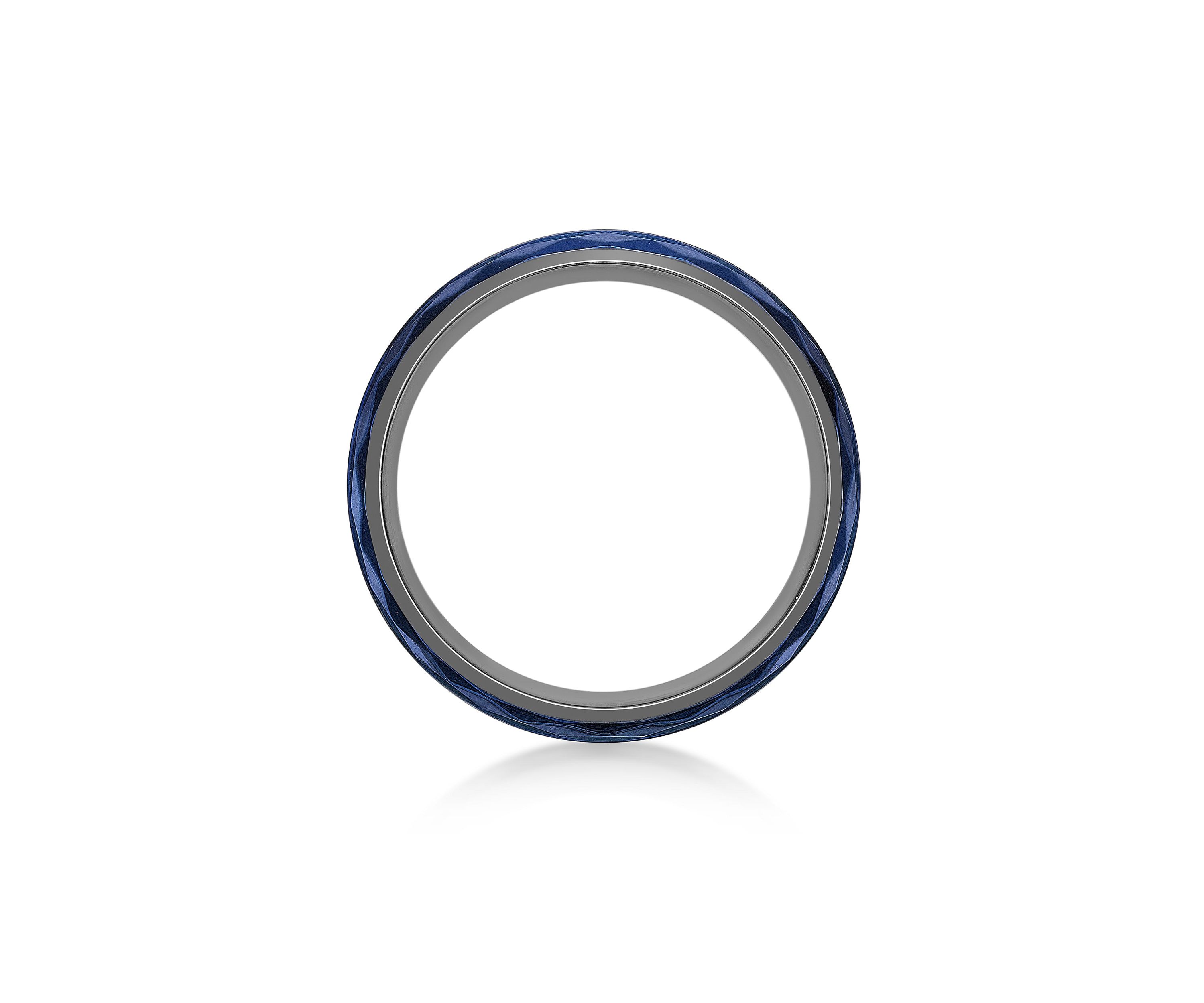 Black Zirconium Ring with Blue Ion Plating - 8MM