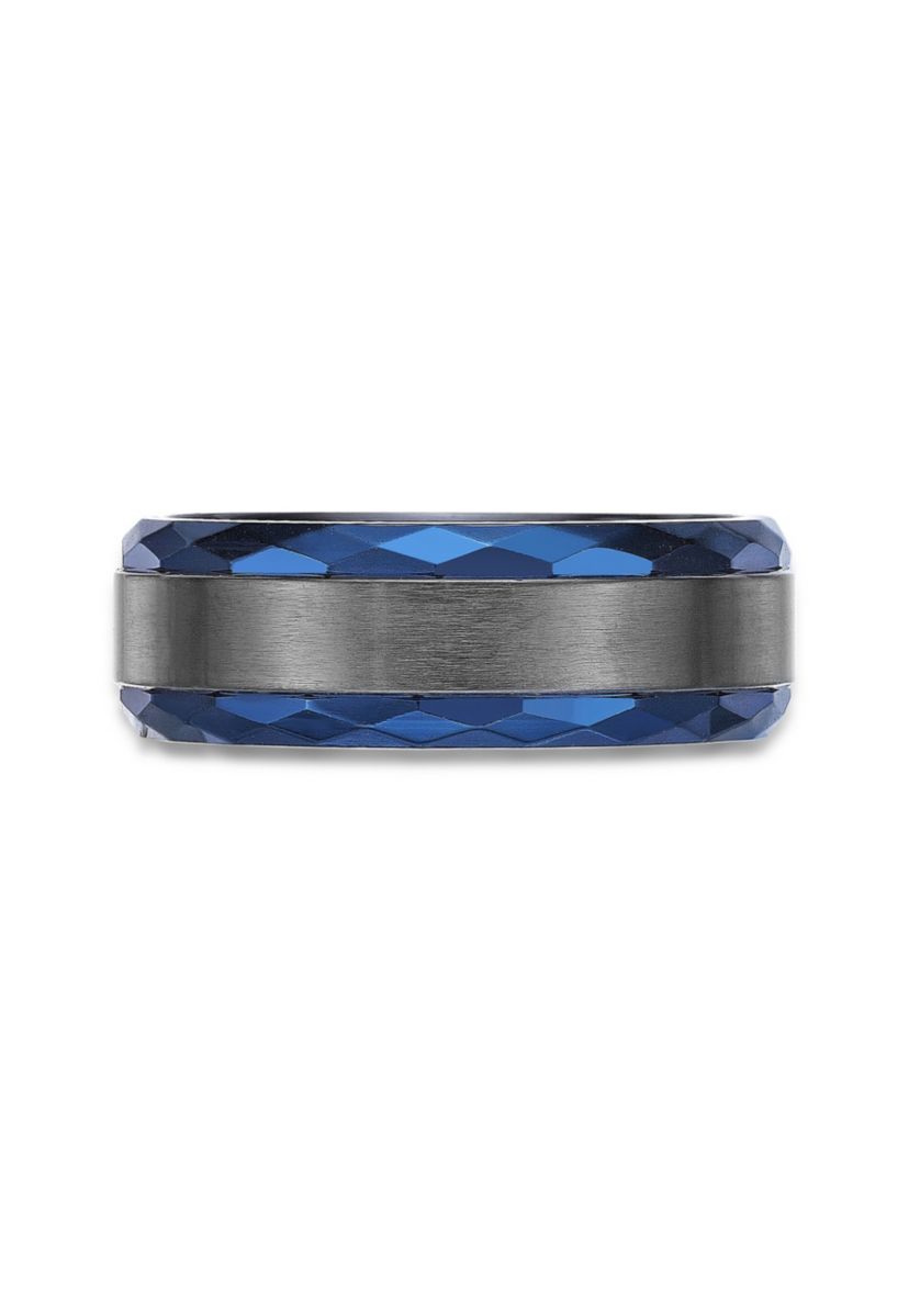 Black Zirconium Ring with Blue Ion Plating - 8MM