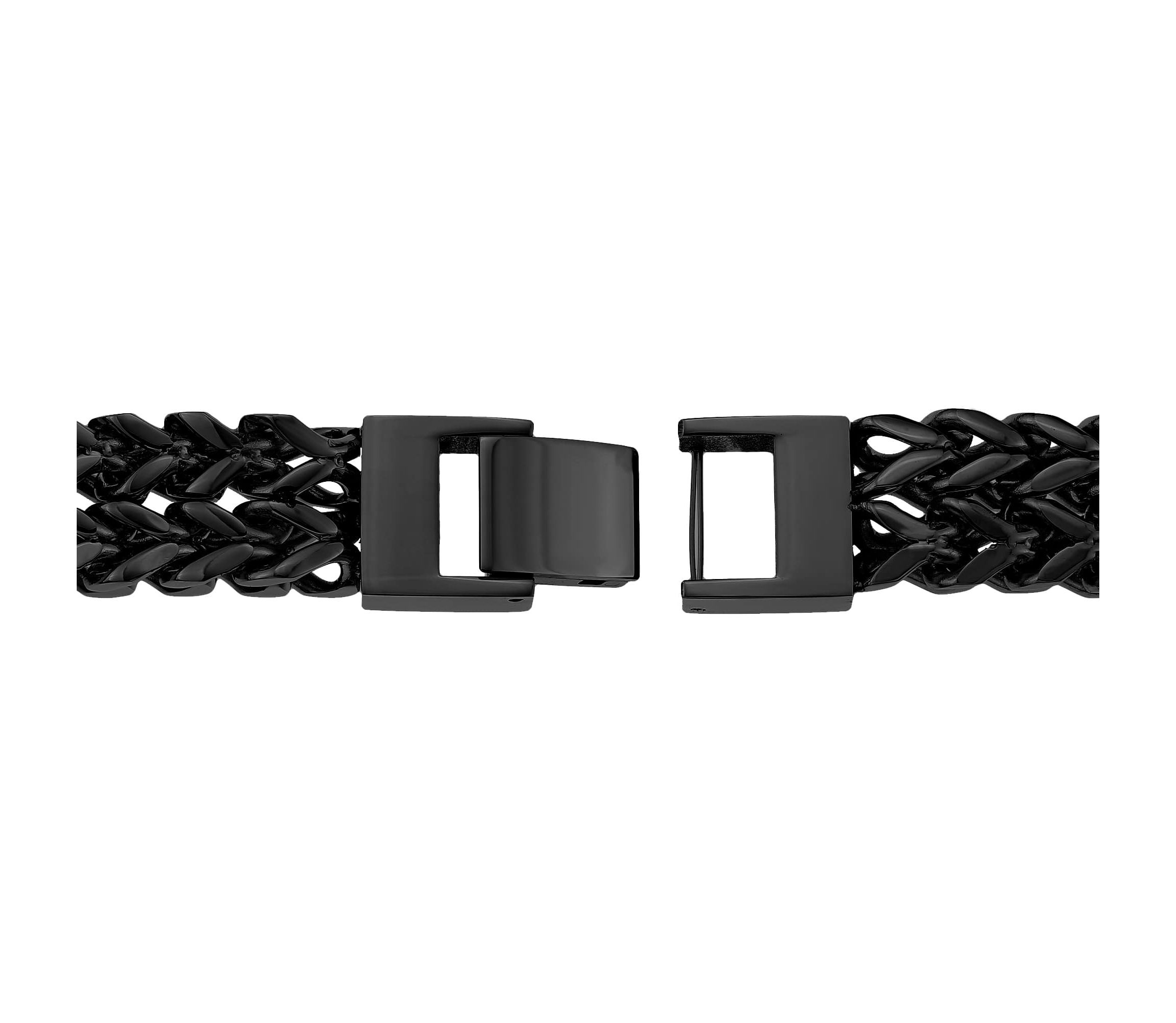 Black Ion-Plated Stainless Steel Wheat Chain Bracelet