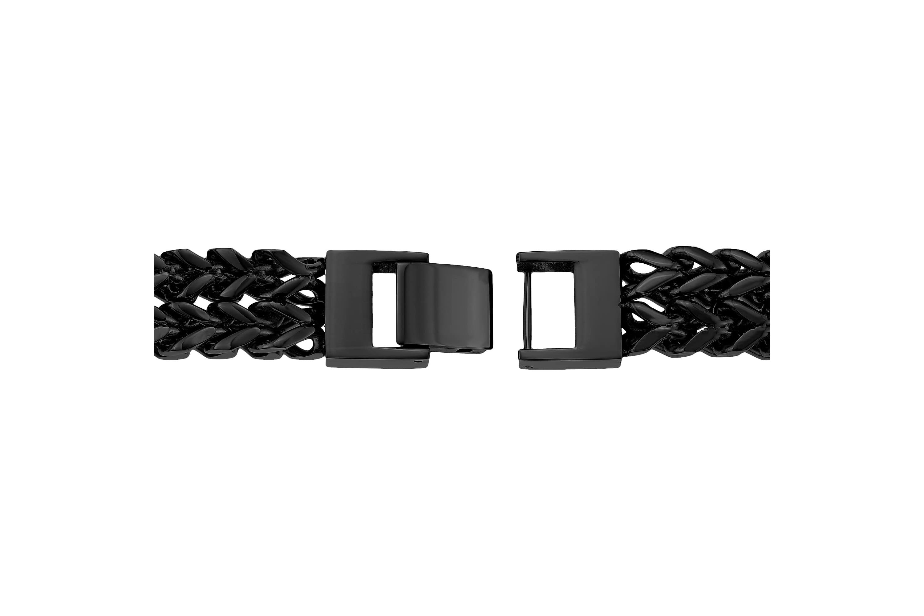 Black Ion-Plated Stainless Steel Wheat Chain Bracelet