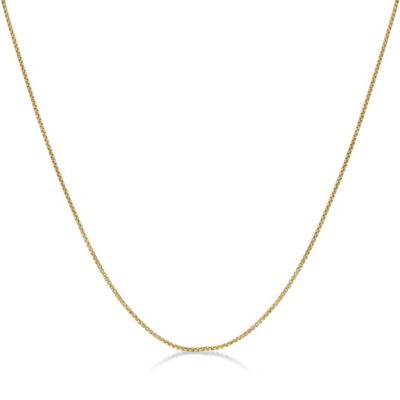 LYNX Men's Stainless Steel 2MM Round Box Chain Necklace with Goldtone Ion Plating, 20" Length, Yellow, 18 in