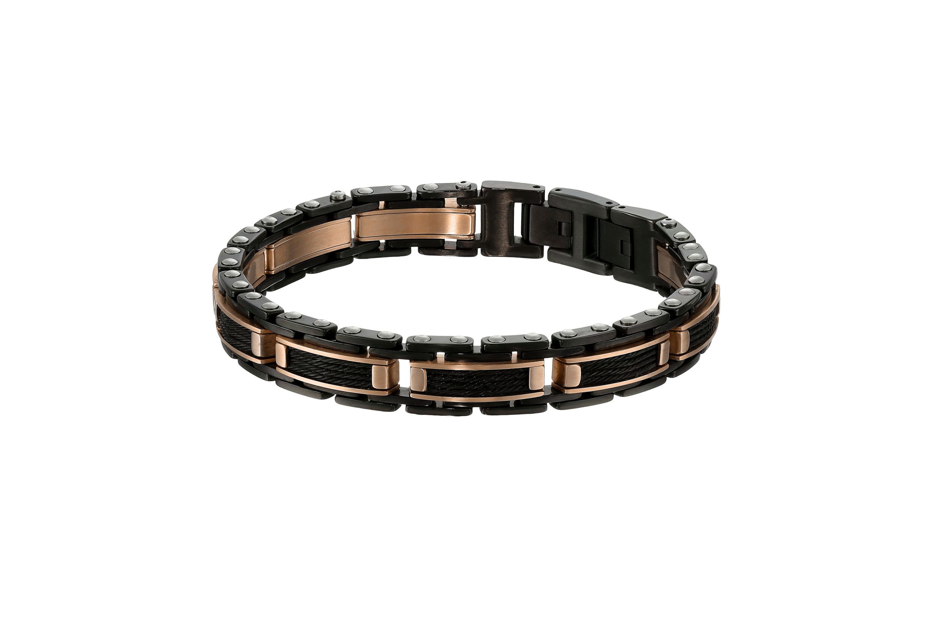 Two Tone Stainless Steel Cable Link Bracelet