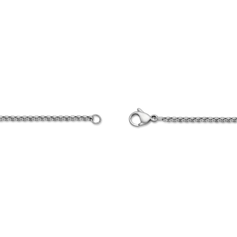 Stainless Steel Cross Pendant with Diamond Accent