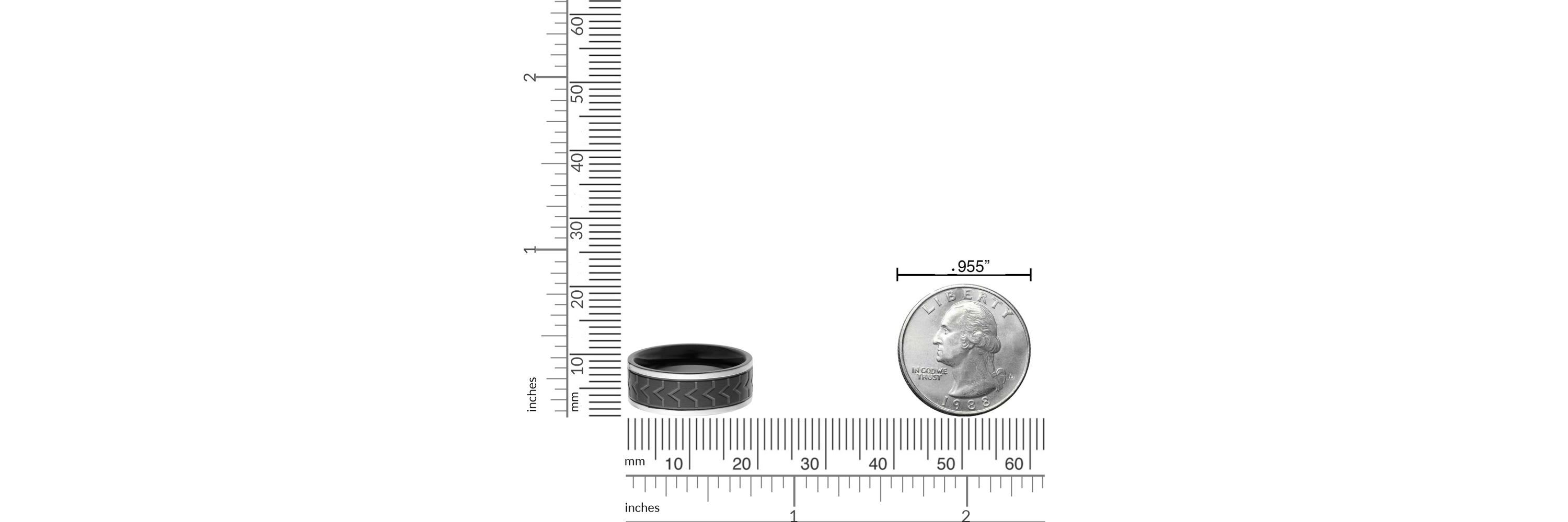 Mens Stainless Steel Ring with Black Plating