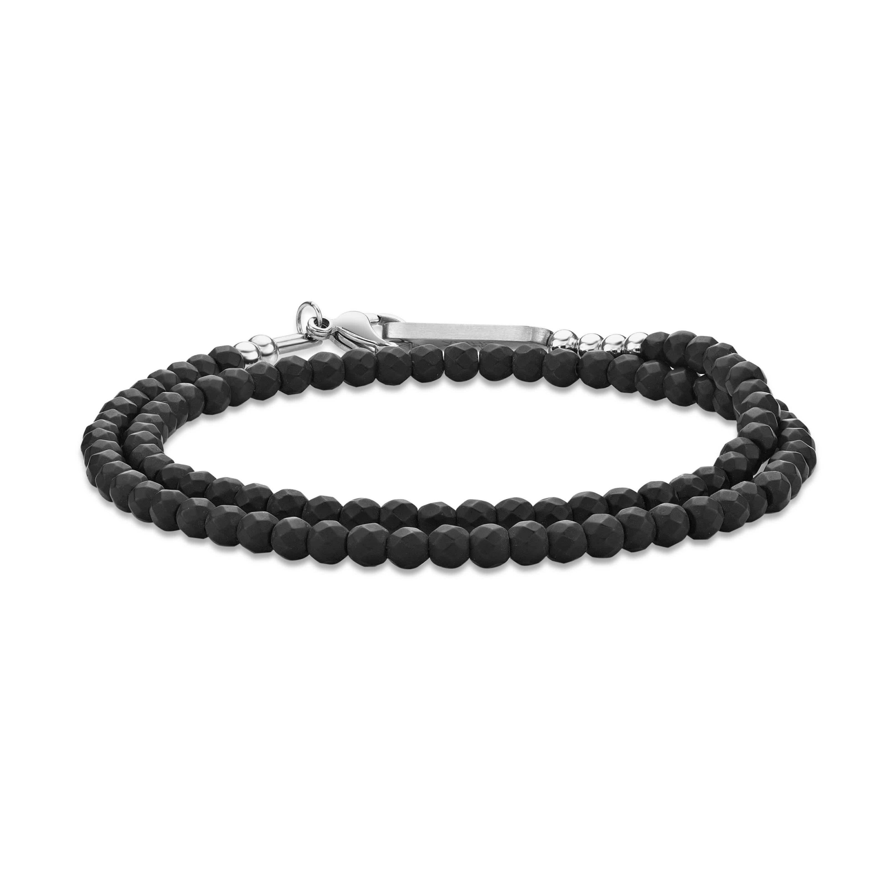 Stainless Steel Bracelet with Hematite Beads