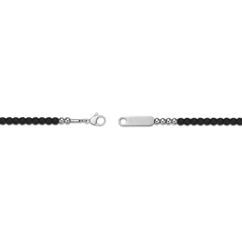 Stainless Steel Bracelet with Hematite Beads