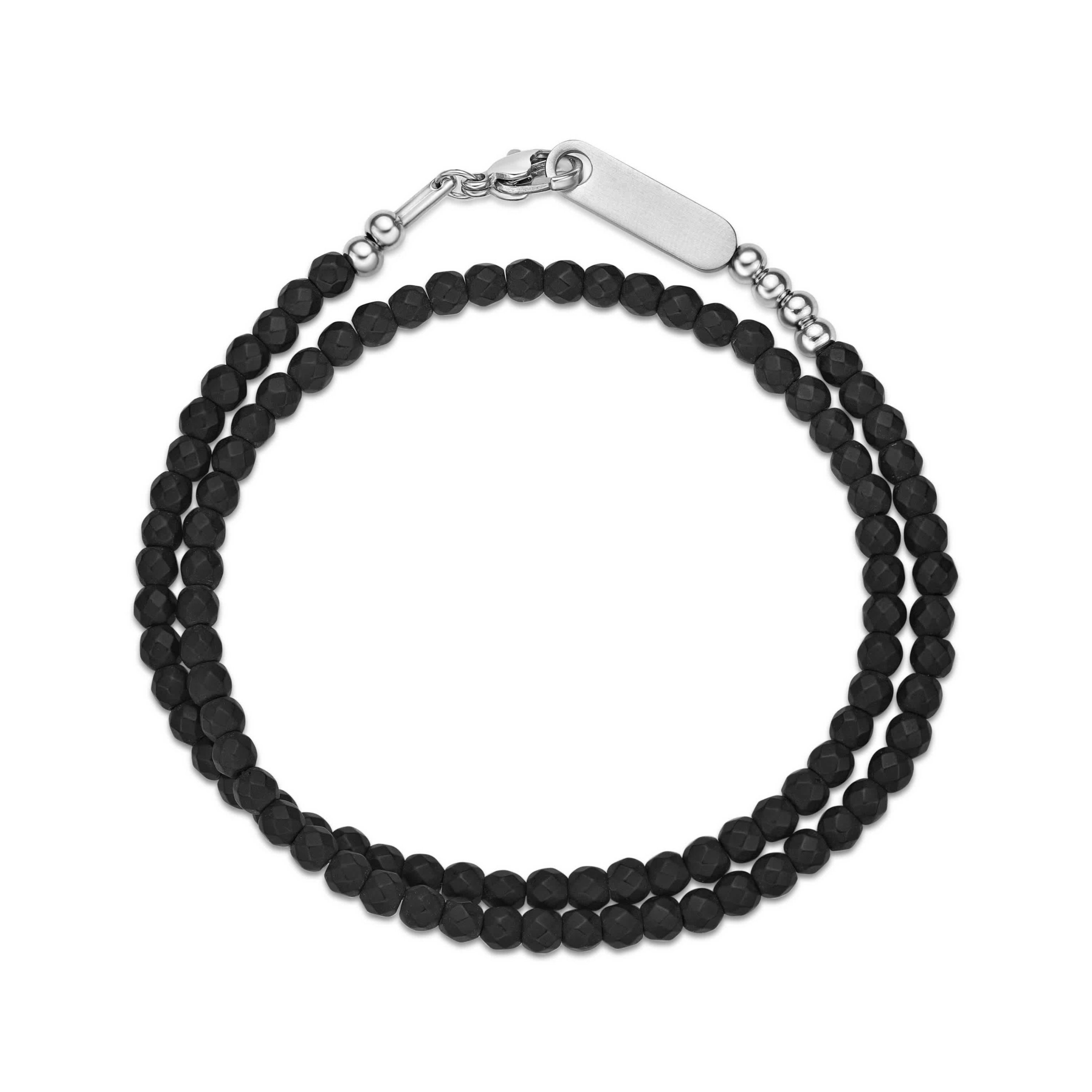 Stainless Steel Bracelet with Hematite Beads