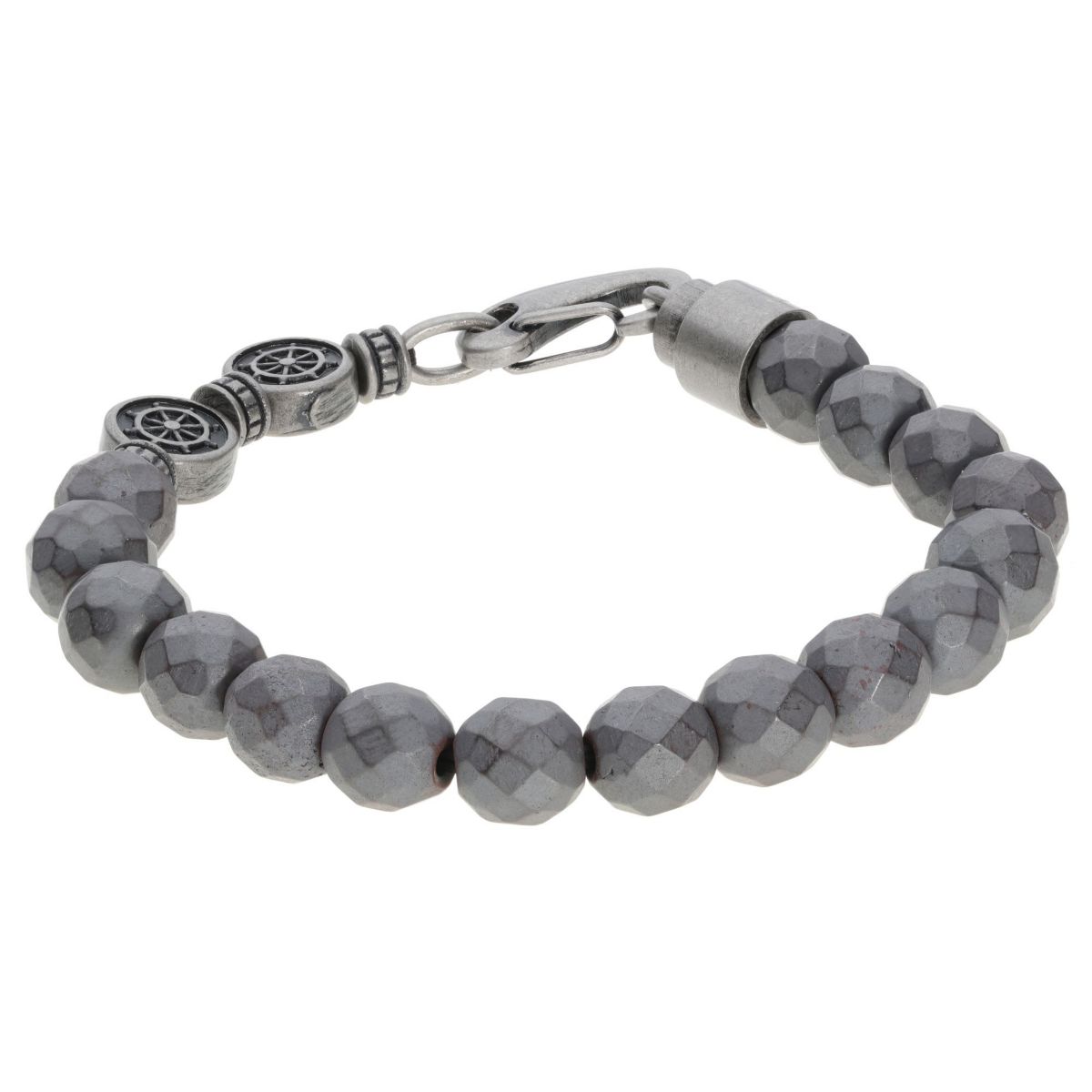 Stainless Steel Bracelet with Hematite Beads