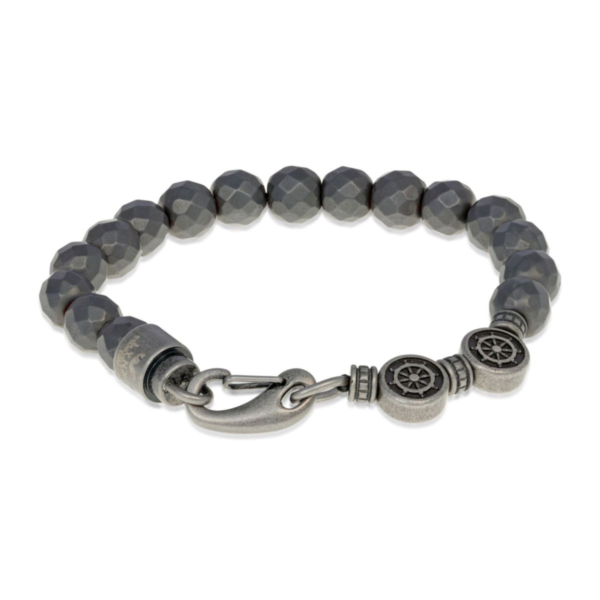 Stainless Steel Bracelet with Hematite Beads