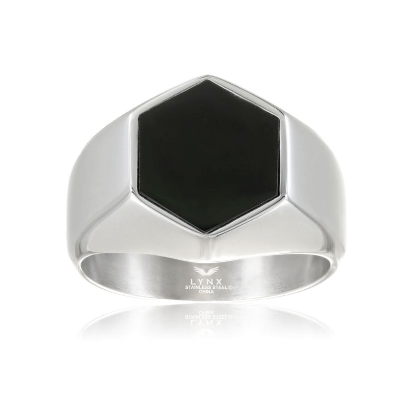 Stainless Steel Black Onyx Ring