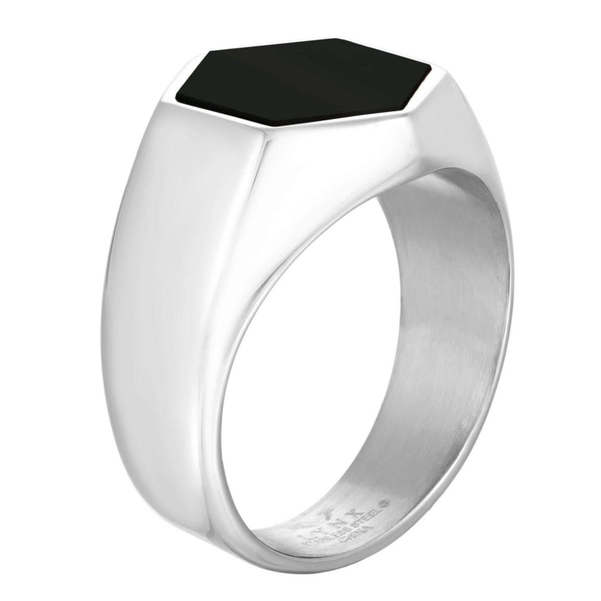 Stainless Steel Black Onyx Ring