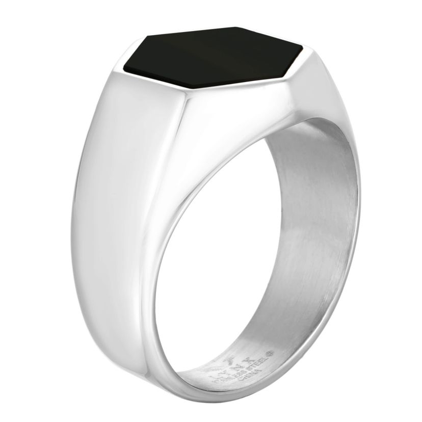 Stainless Steel Black Onyx Ring