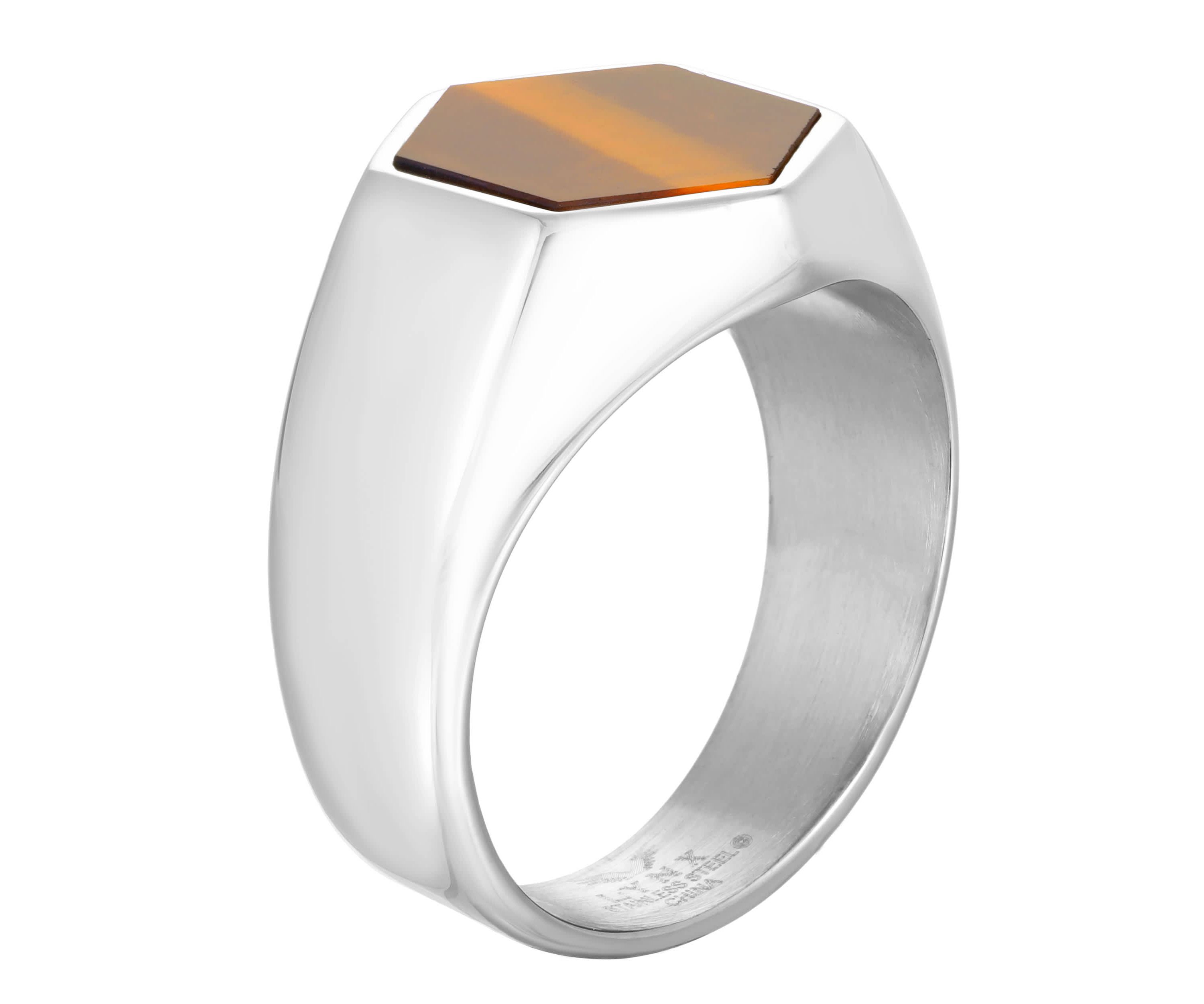 Stainless Steel Tiger Eye Ring