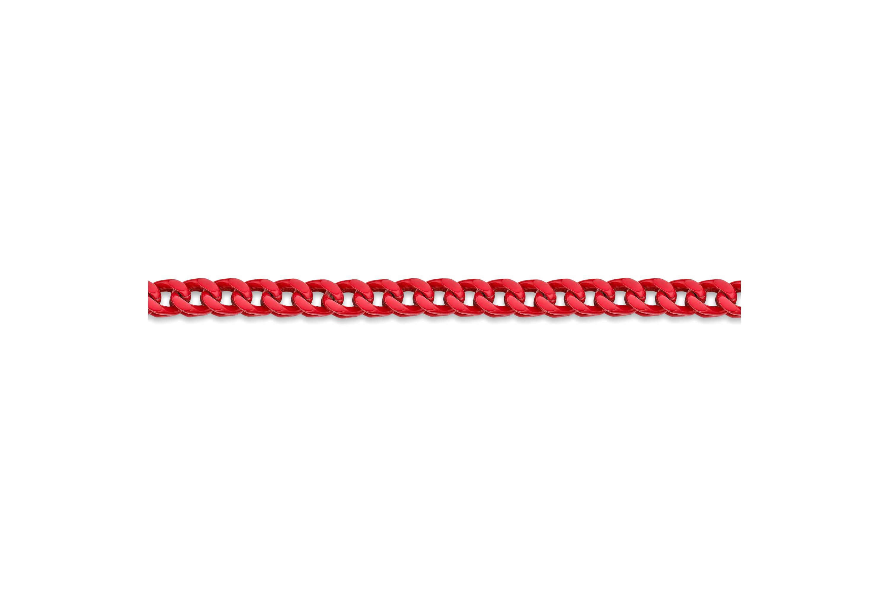 Stainless Steel Red Acrylic Franco Chain Bracelet