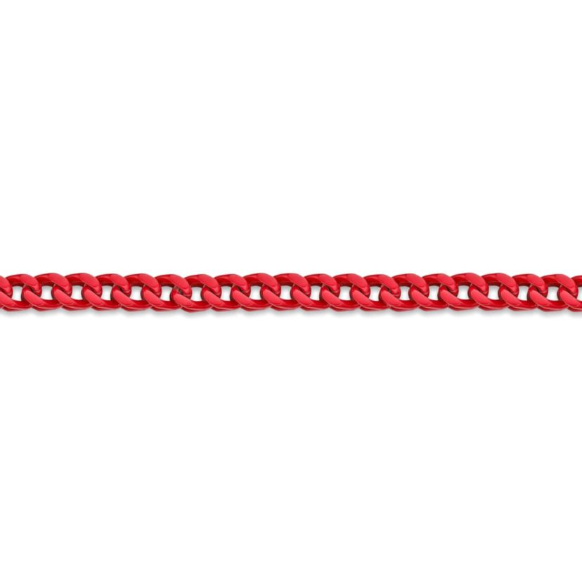 Stainless Steel Red Acrylic Franco Chain Bracelet