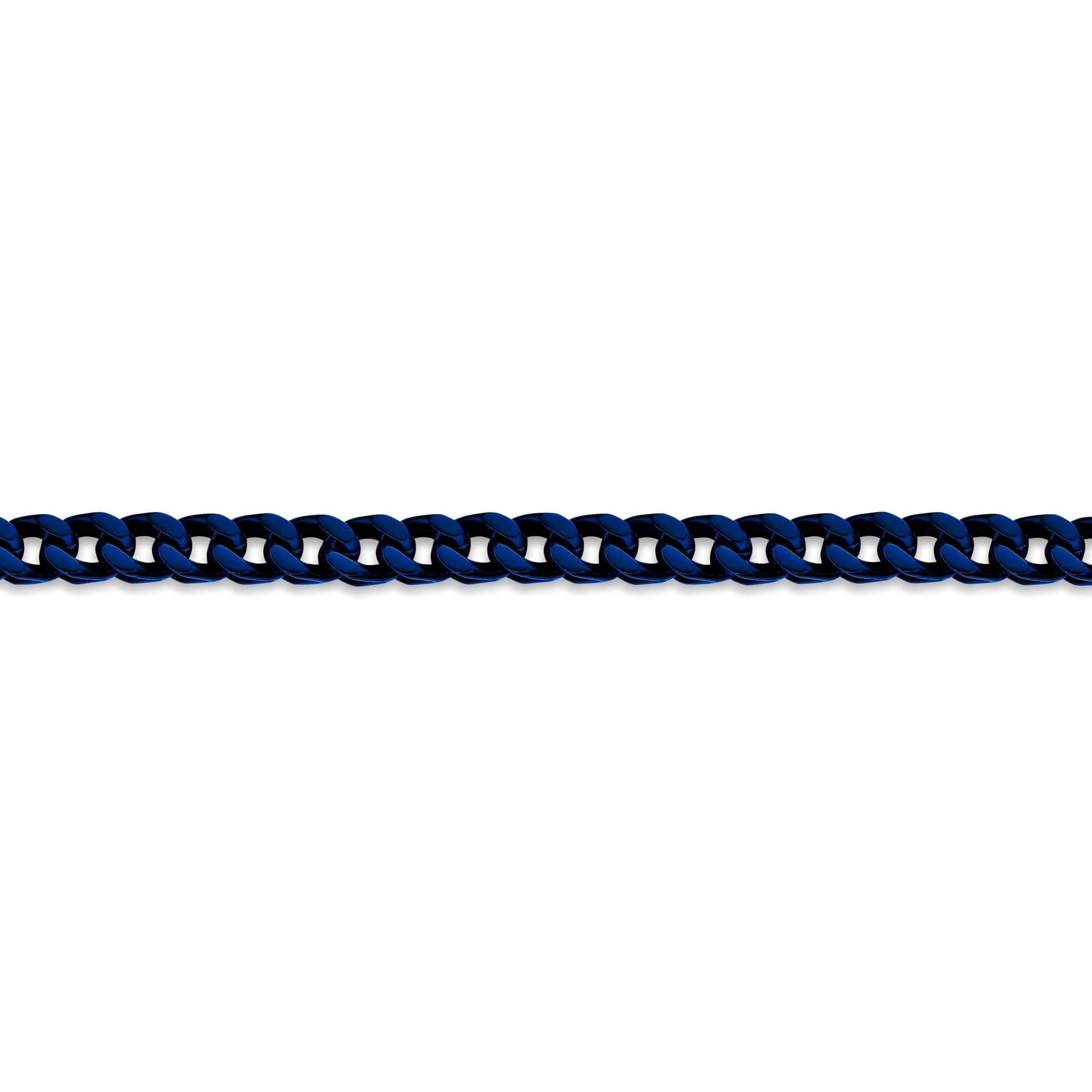 5mm Blue Acrylic Coated Stainless Steel Franco Necklace