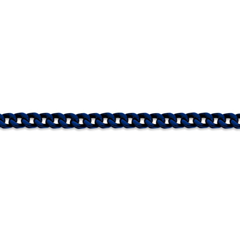 5mm Blue Acrylic Coated Stainless Steel Franco Necklace
