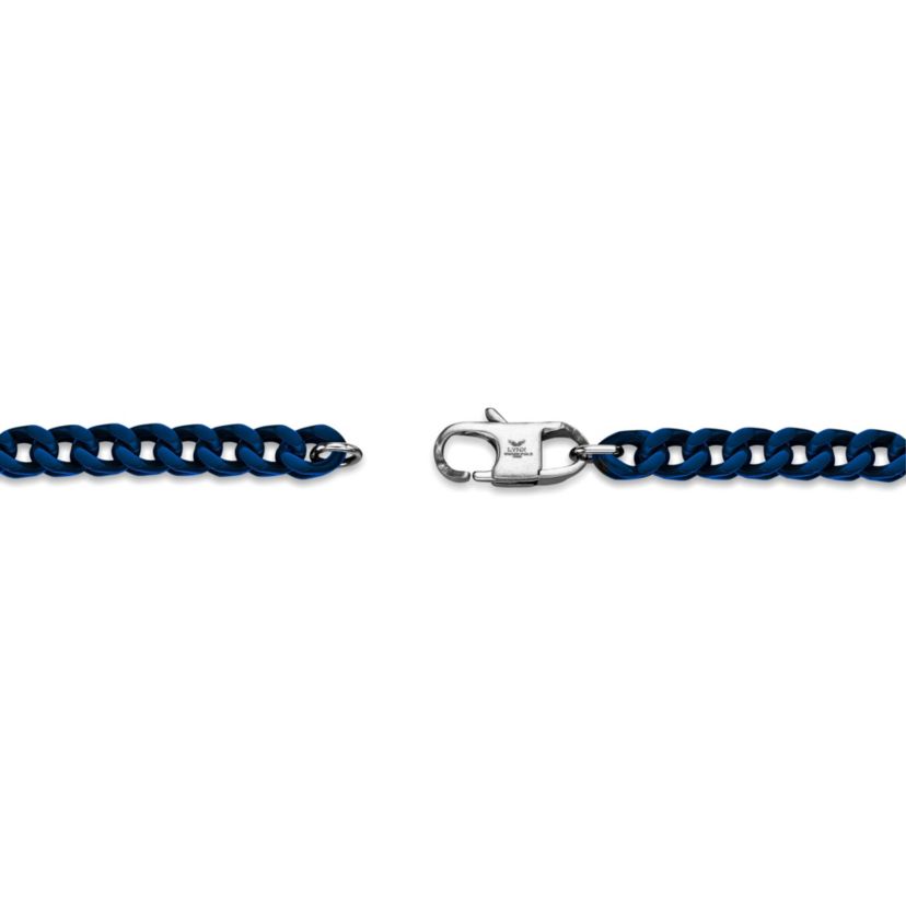 5mm Blue Acrylic Coated Stainless Steel Franco Necklace