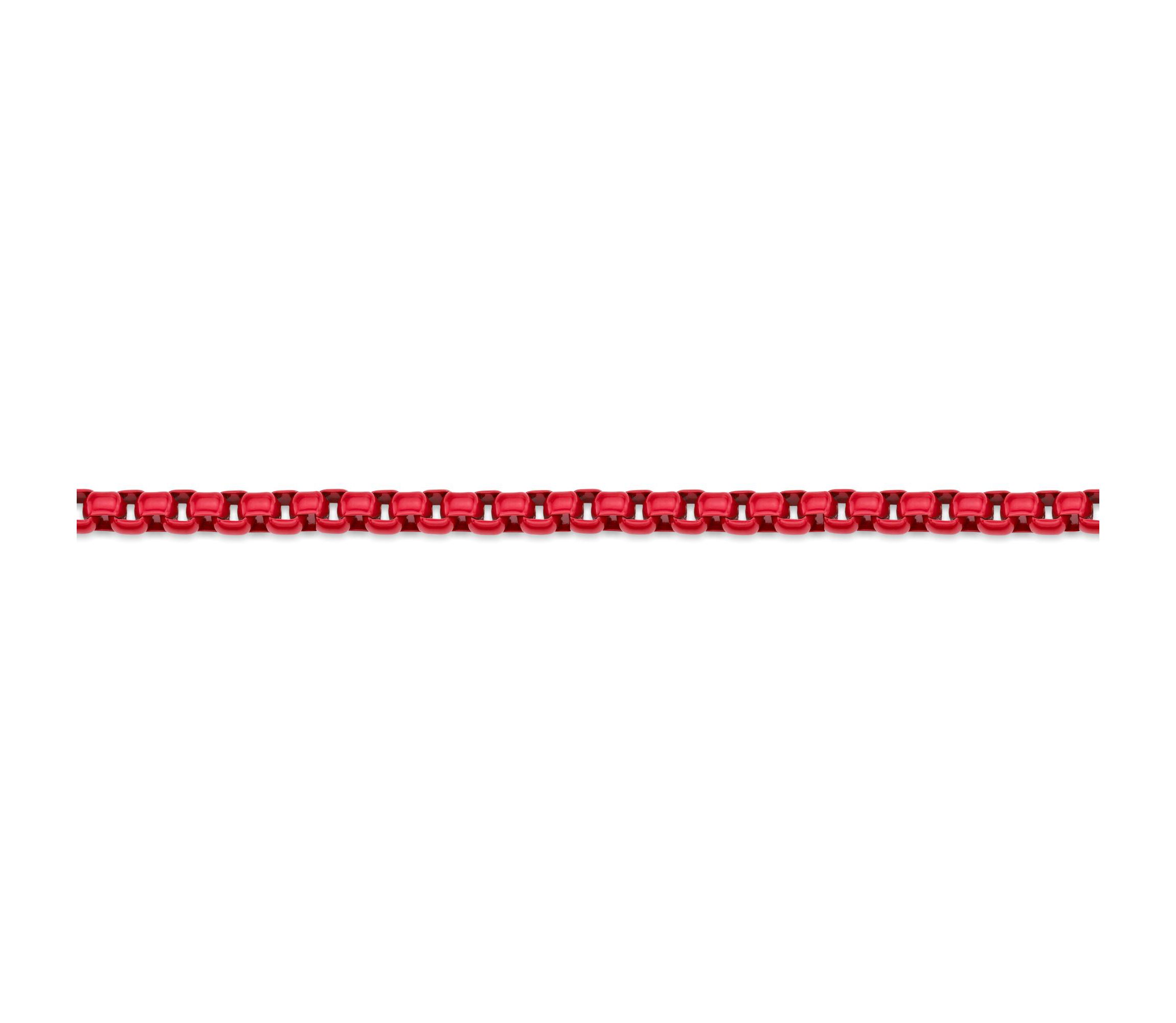 Stainless Steel Red Acrylic Box Chain Bracelet