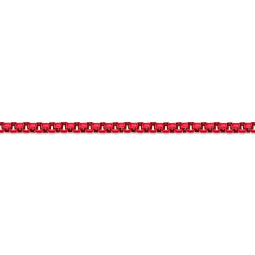 Stainless Steel Red Acrylic Box Chain Bracelet