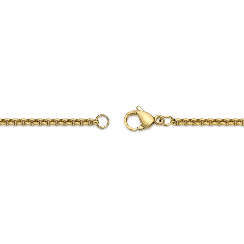 Stainless Steel Cross Pendant with Diamond Accent and Goldtone Ion Plating