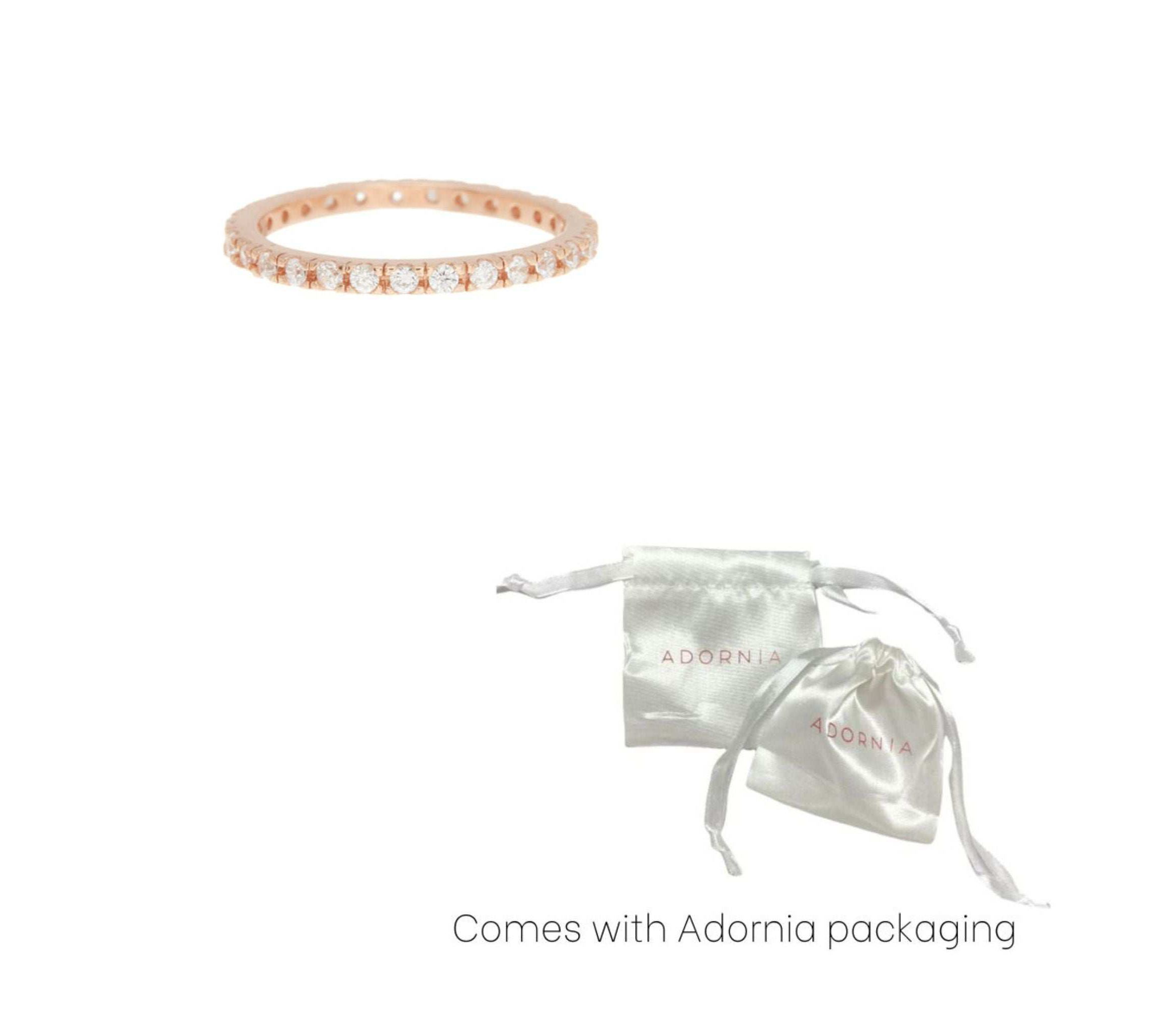 14k Rose Gold Plated Crystal Eternity Band Ring