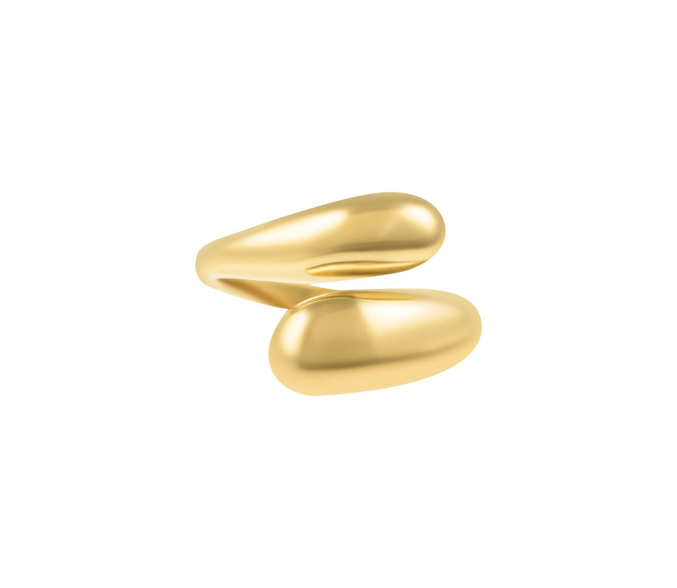 Tarnish Resistant 18k Yellow Gold Plated Overlapping Chunky Bands Ring