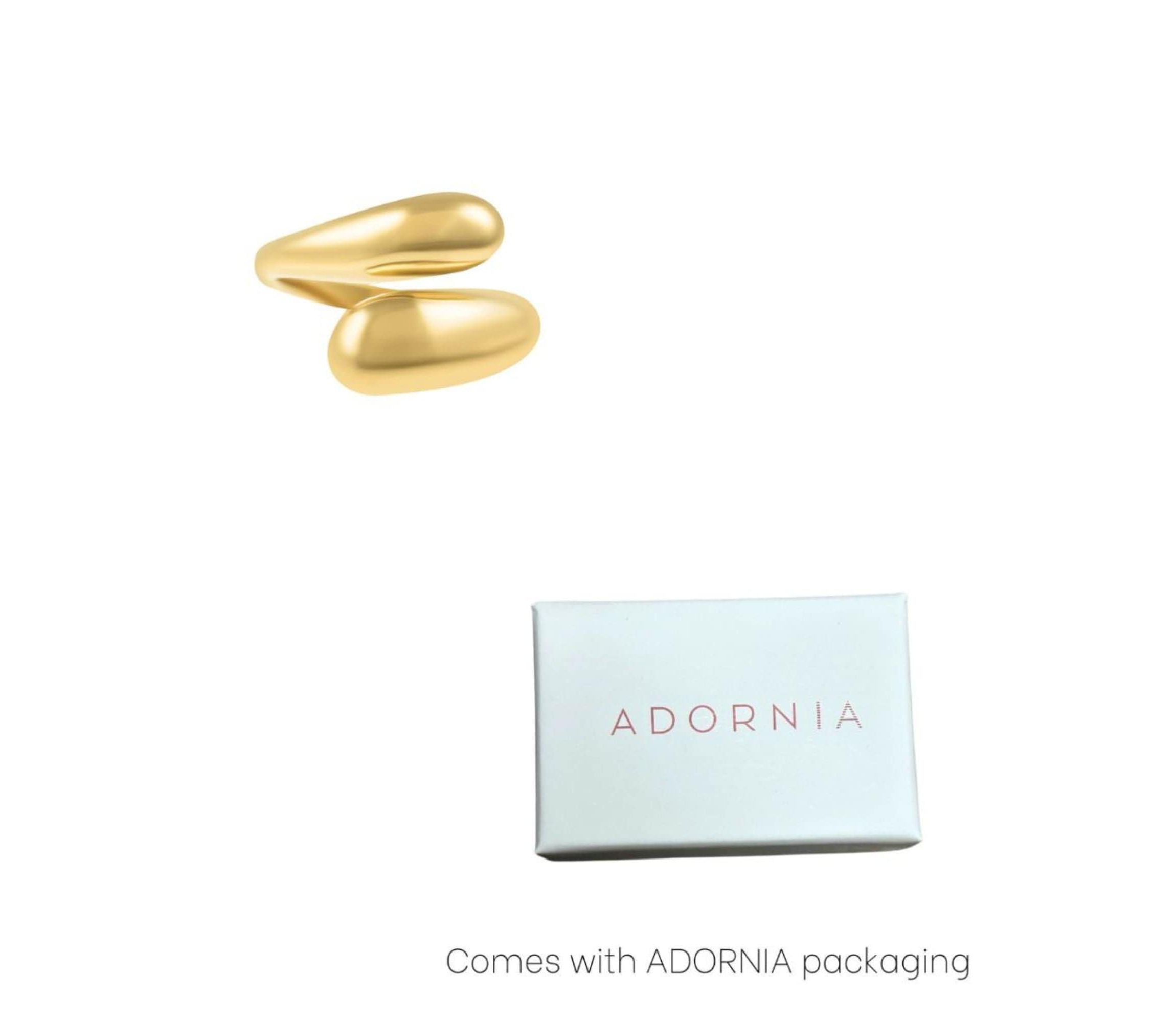 Tarnish Resistant 18k Yellow Gold Plated Overlapping Chunky Bands Ring