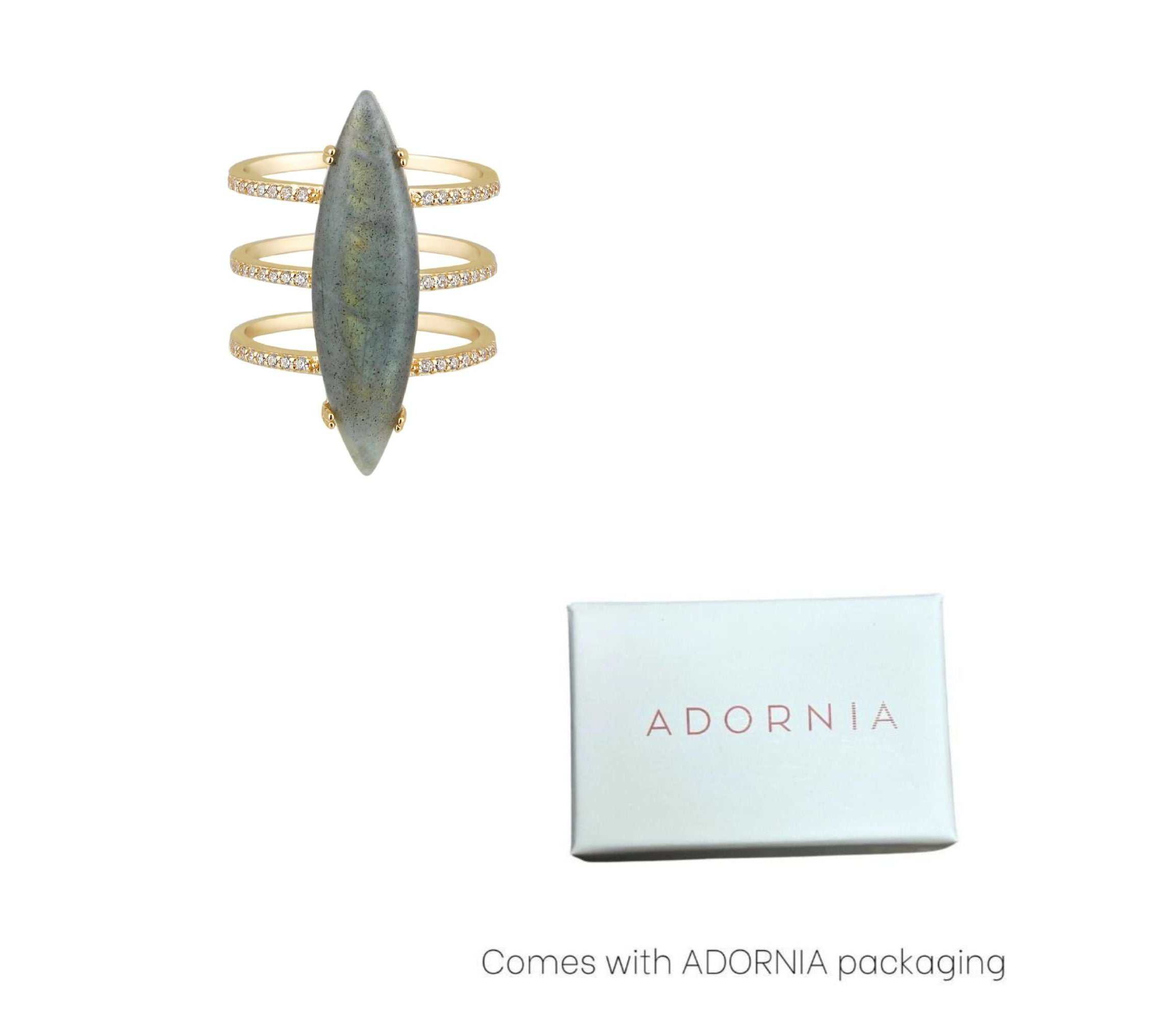 14k Gold Vermeil Labradorite Marquis Ring