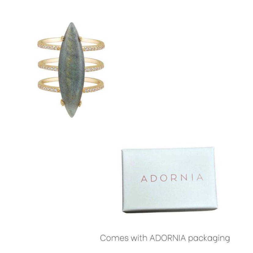 14k Gold Vermeil Labradorite Marquis Ring