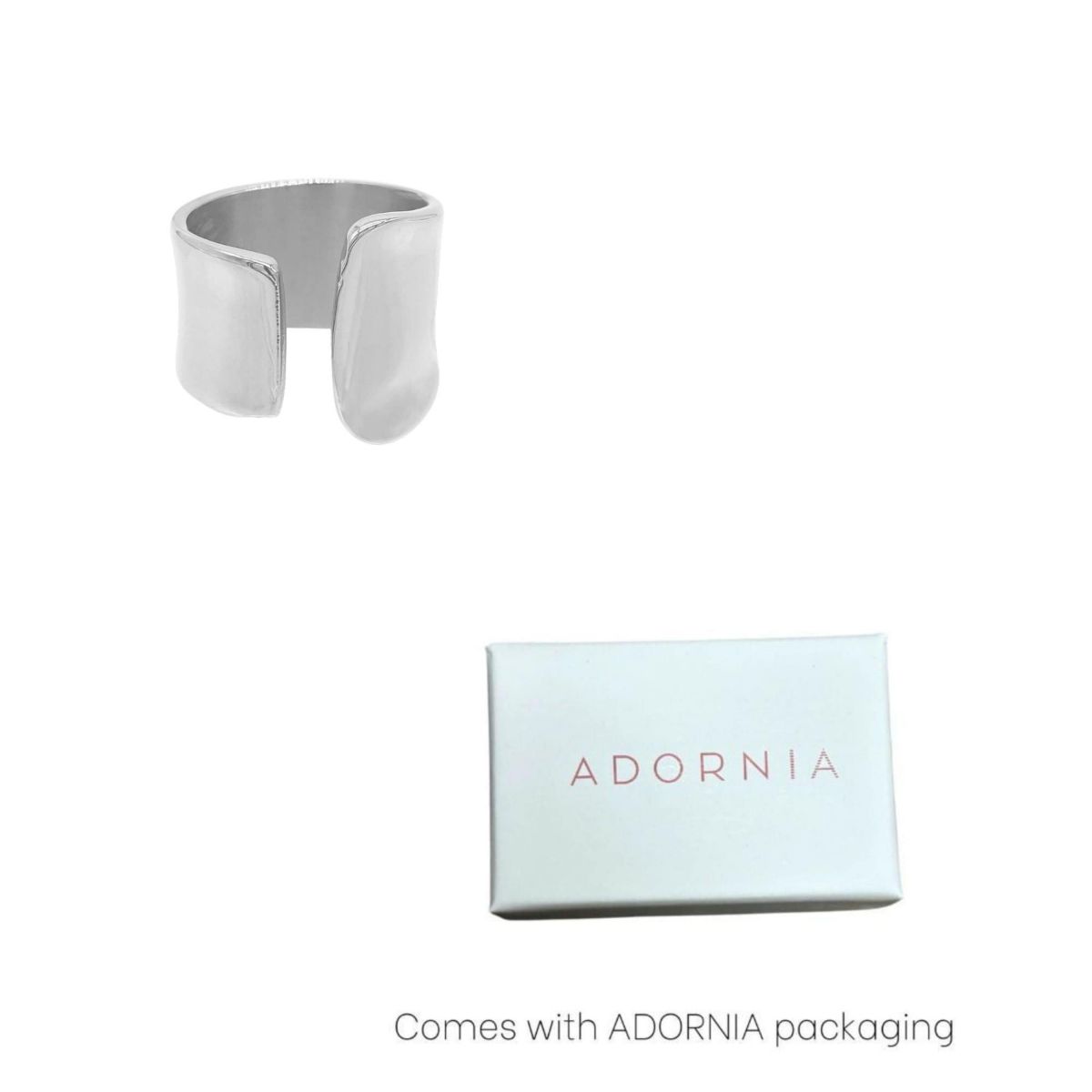 Rhodium Plated Tall Open Band Ring