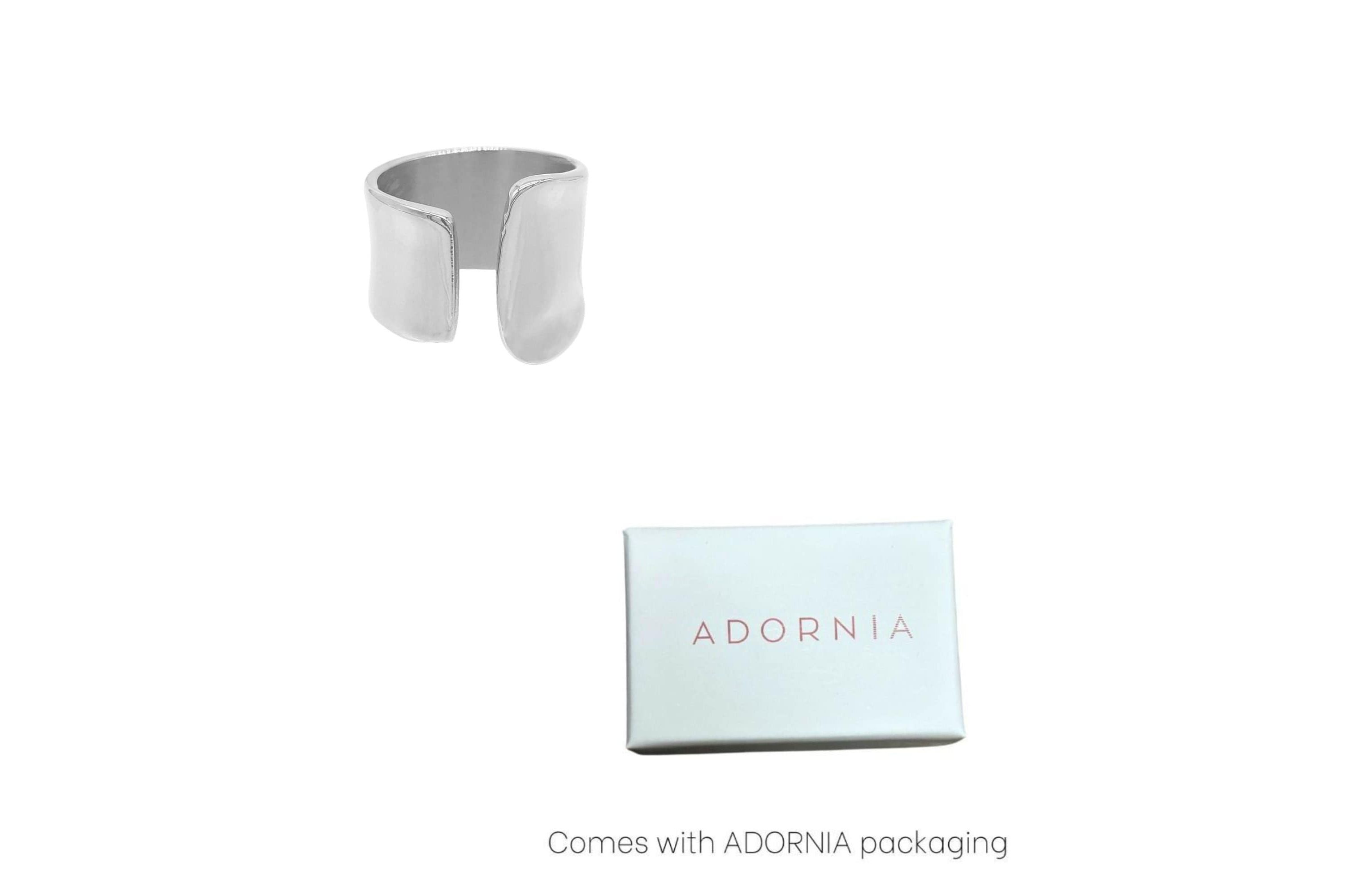 Rhodium Plated Tall Open Band Ring