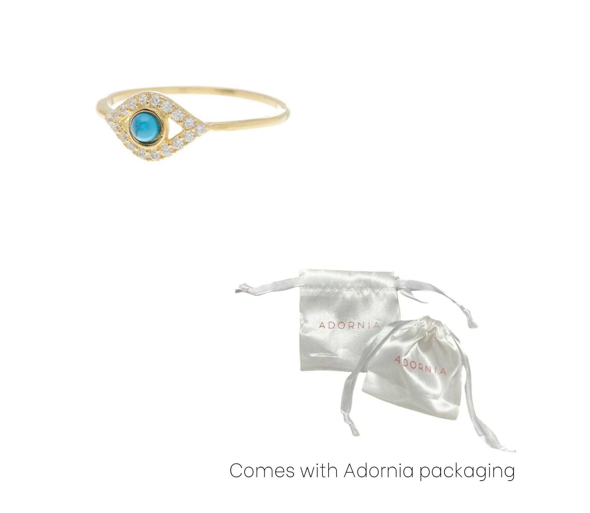14k Gold Plated Evil Eye Ring