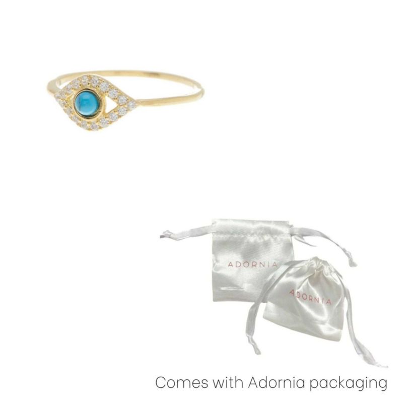 14k Gold Plated Evil Eye Ring