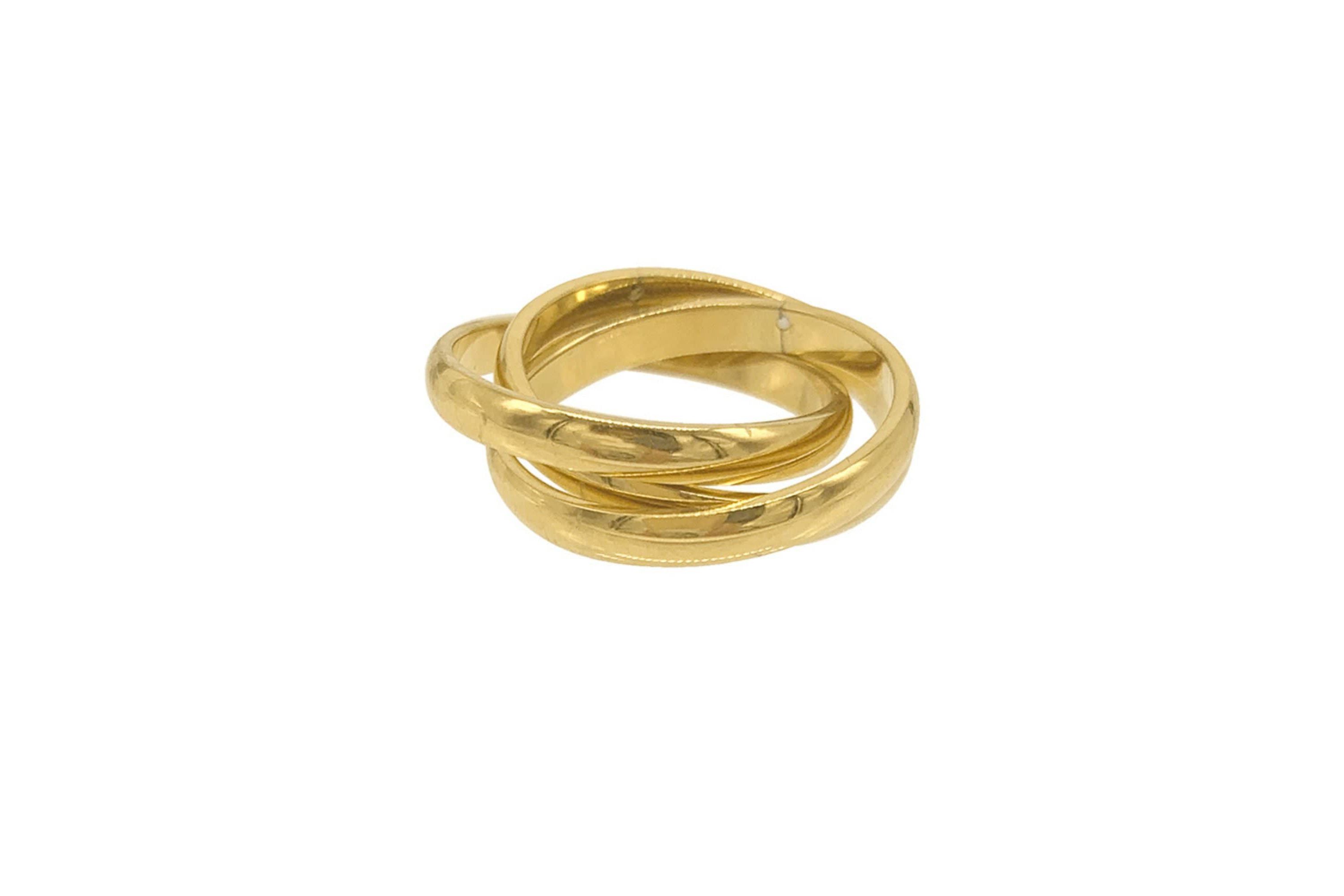 Tarnish Resistant 14k Gold Plated Interlocking Rings