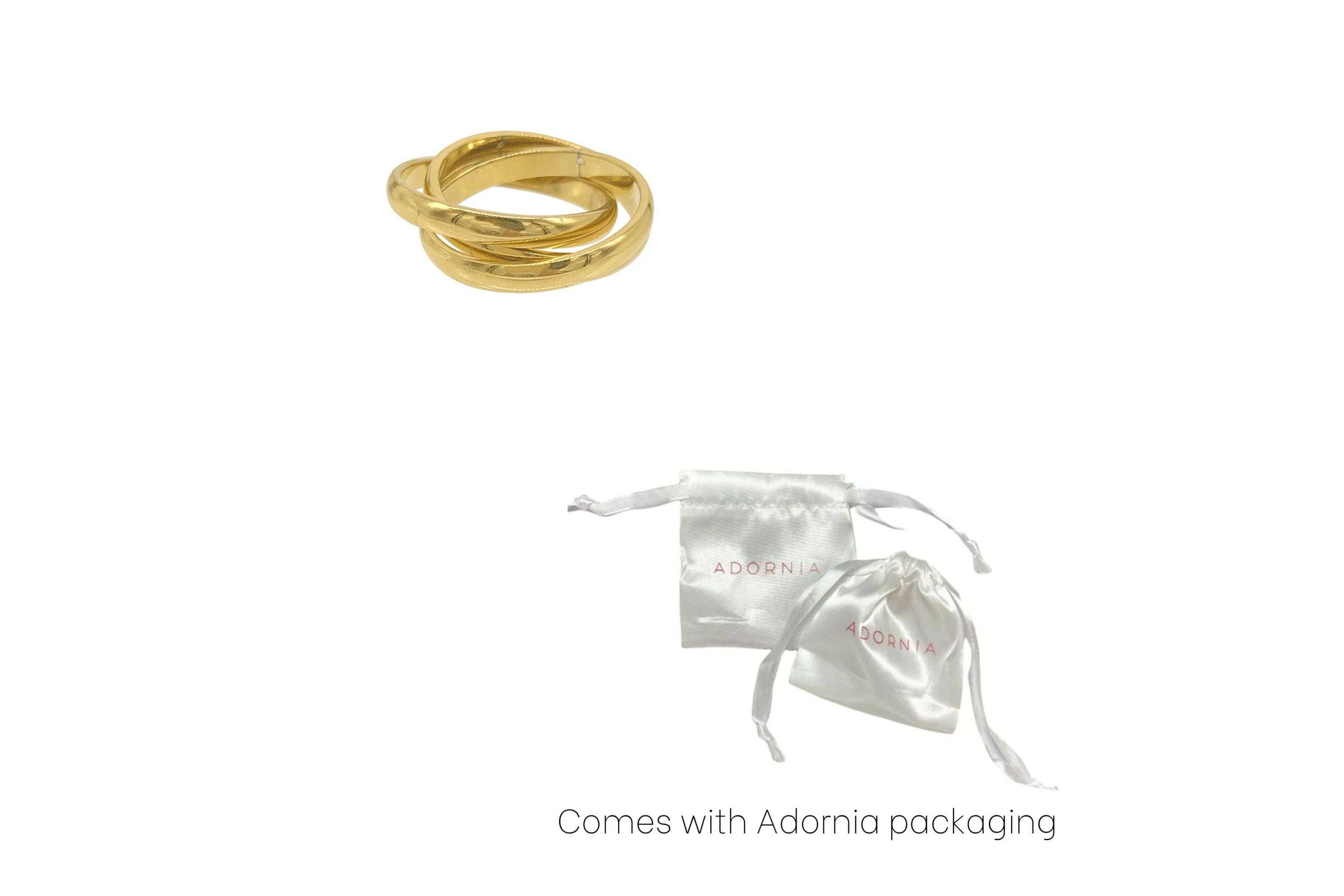 Tarnish Resistant 14k Gold Plated Interlocking Rings