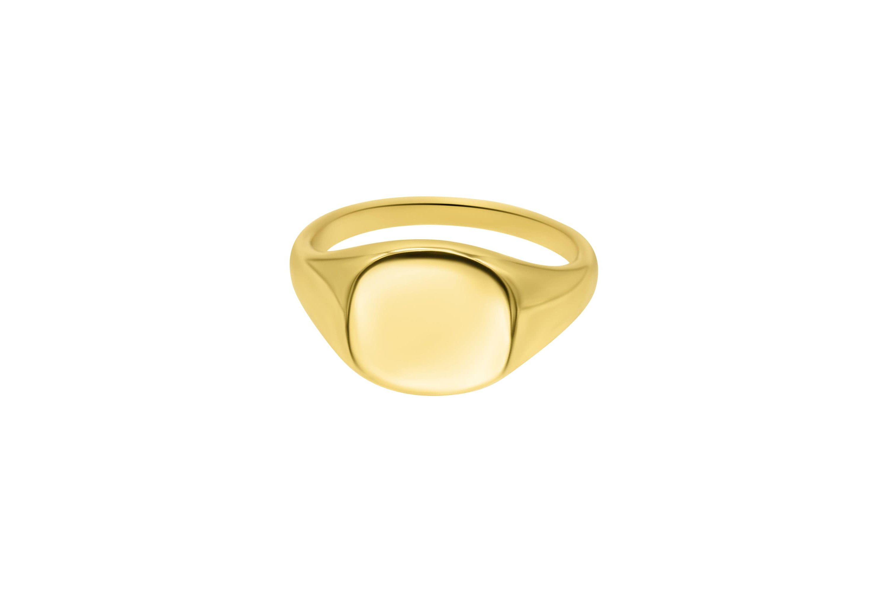 14k Gold Plated Square Face Signet Pinky Ring