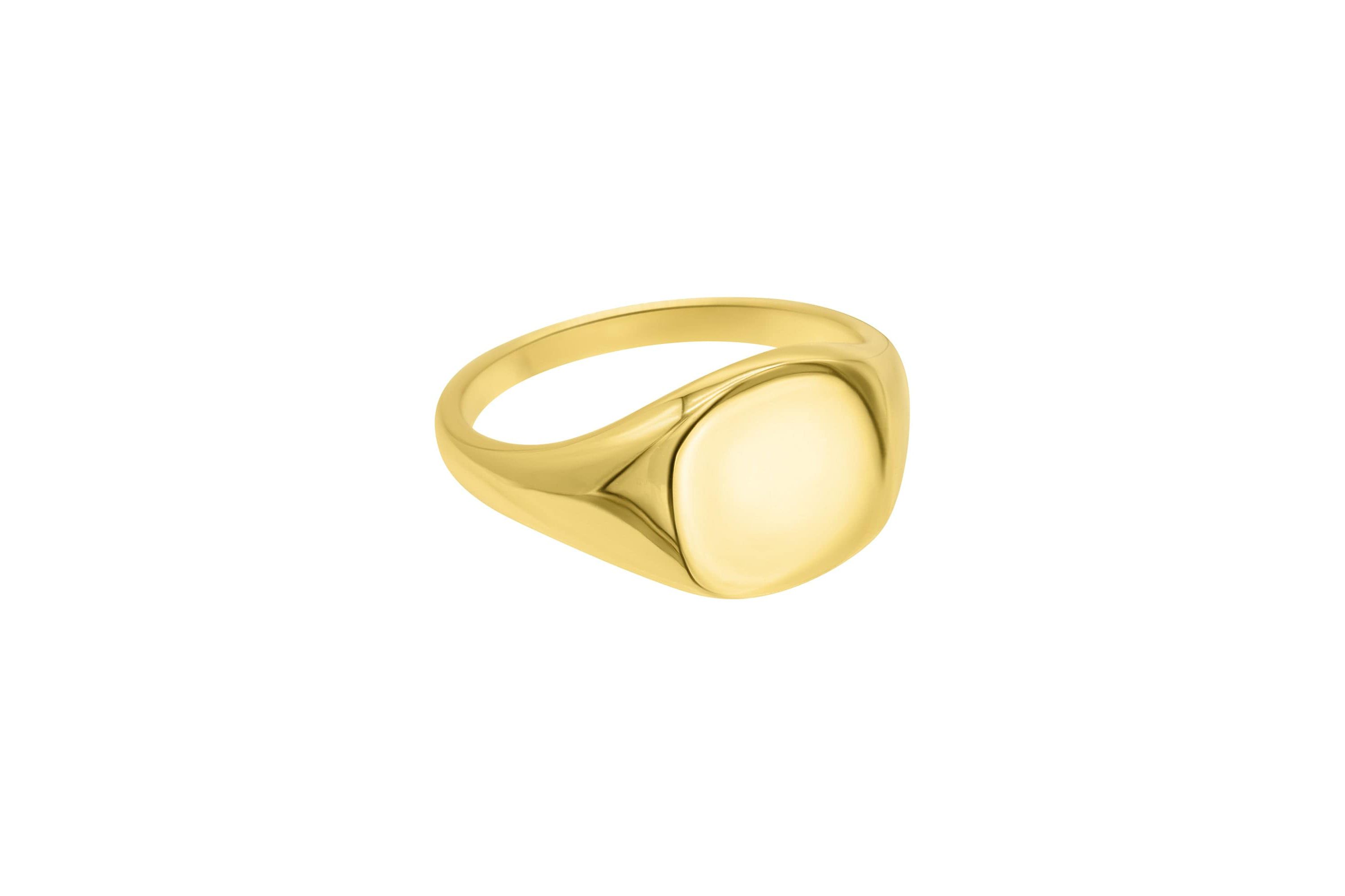 14k Gold Plated Square Face Signet Pinky Ring