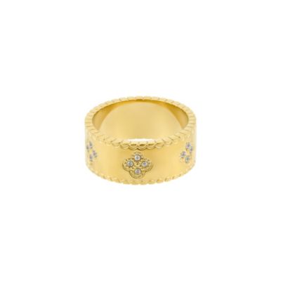 Adornia Tarnish Resistant 18k Gold Plated Crystal Clover Band Ring, 7