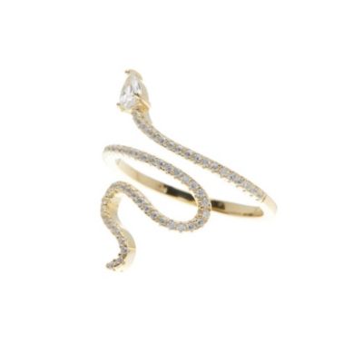 Adornia 14k Gold Plated Snake Crystal Ring