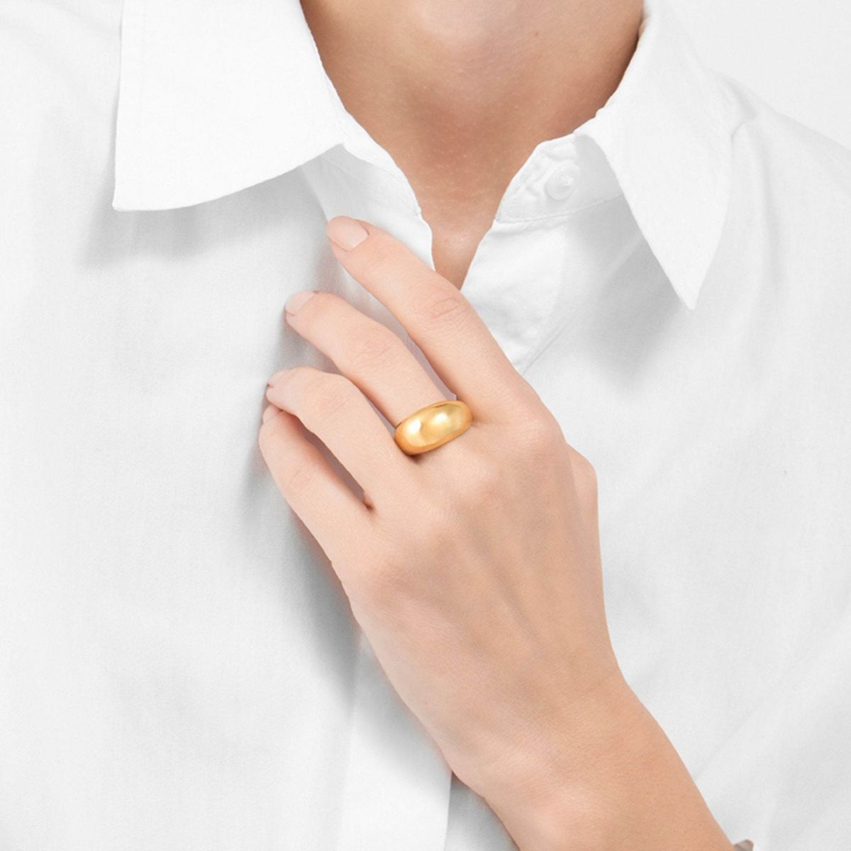 Tarnish Resistant 14k Gold Plated Dome Ring