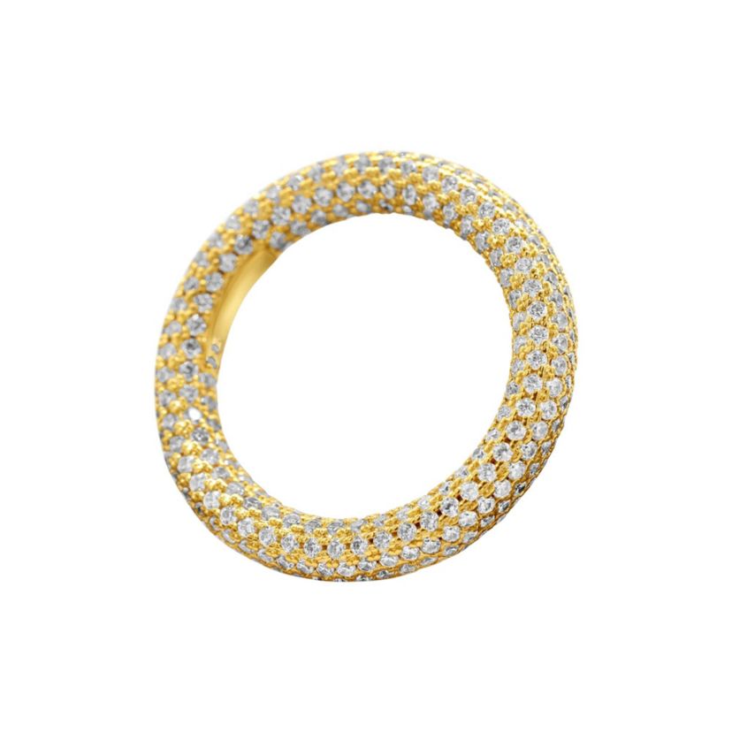 14k Gold Plated Crystal Eternity Rounded Band Ring