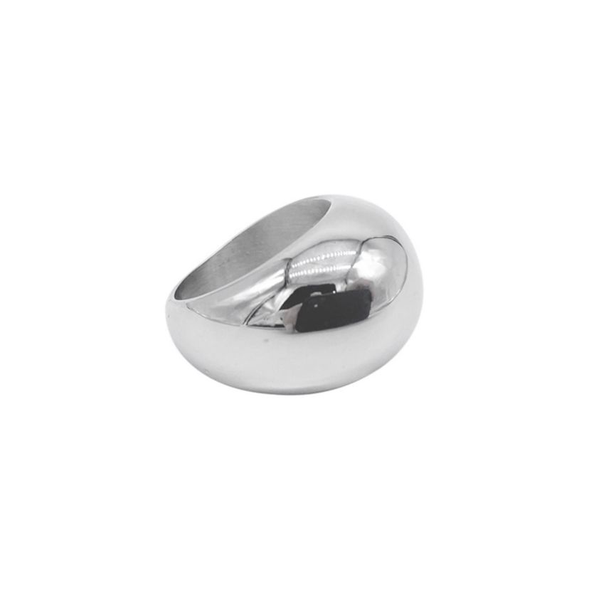Tarnish Resistant Rhodium Plated Dome Ring