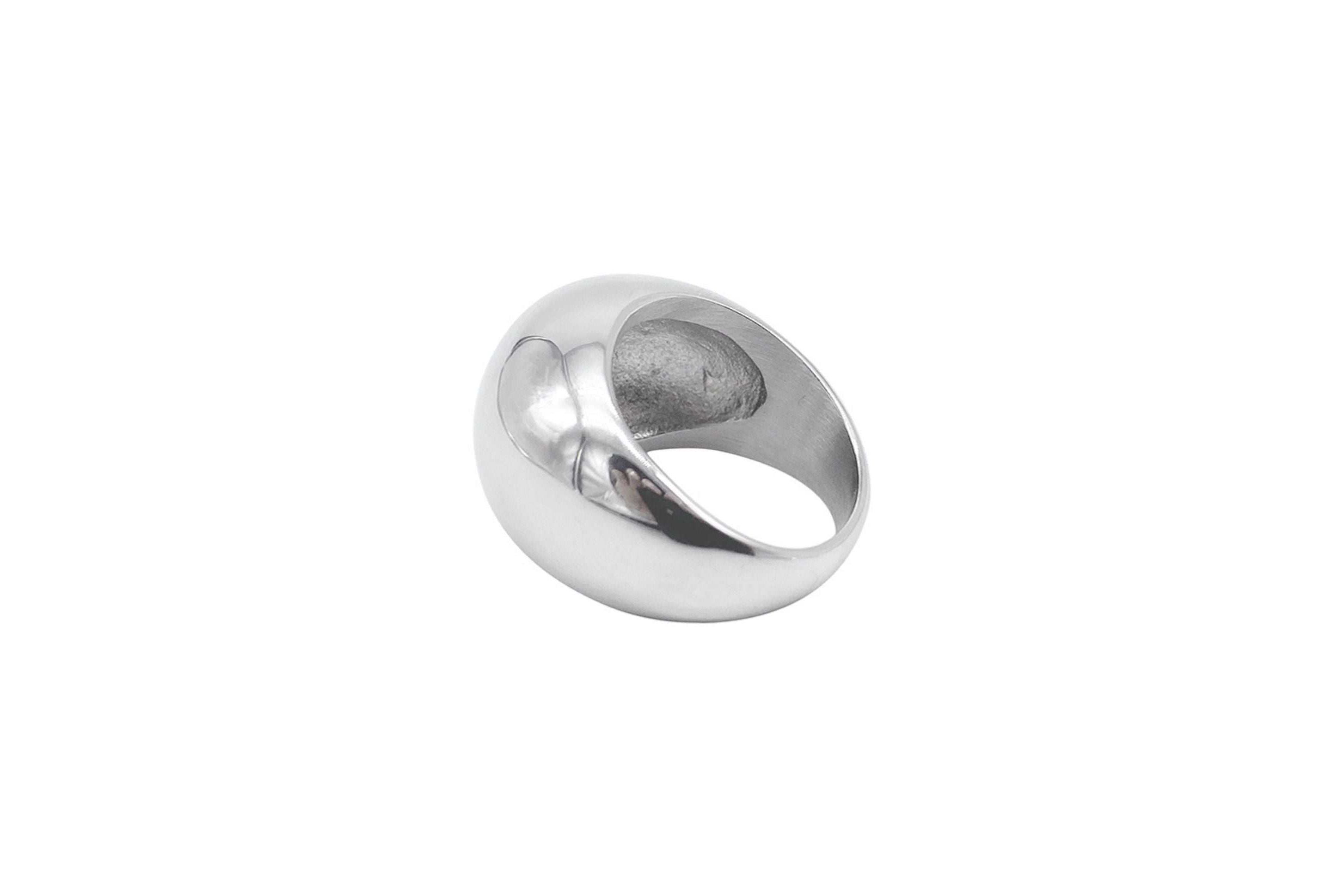 Tarnish Resistant Rhodium Plated Dome Ring