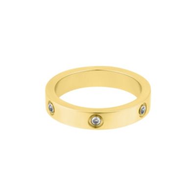 Adornia Tarnish Resistant 18k Gold Plated Pave Eternity Band Ring, 7