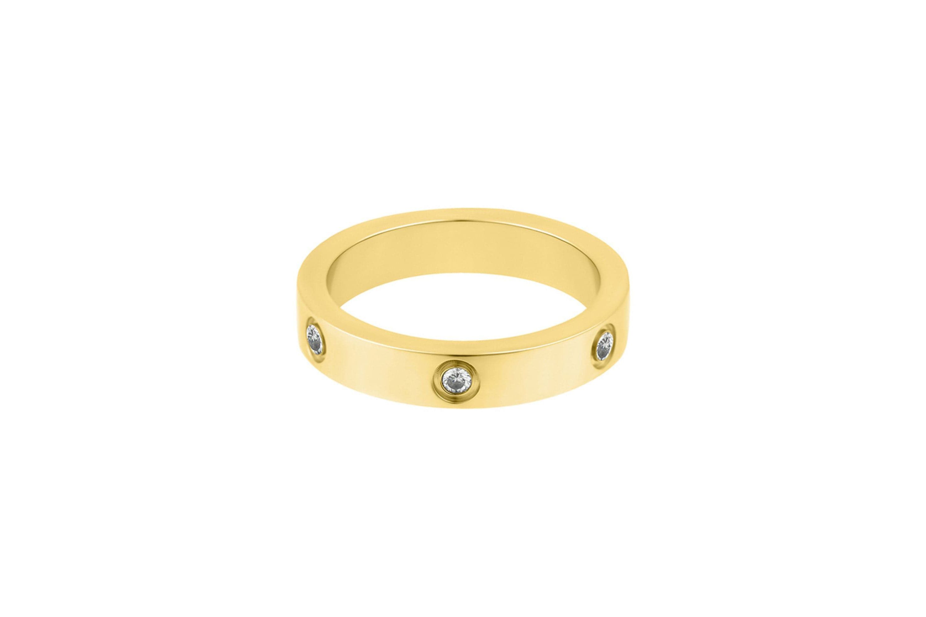 Tarnish Resistant 18k Gold Plated Pave Eternity Band Ring